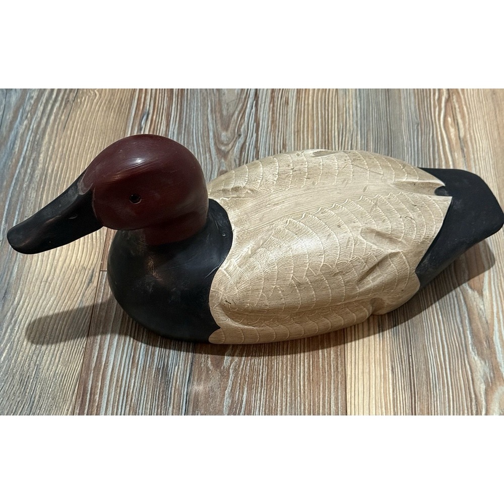 Vintage Canvasback Wooden Duck Decoy, Signed 1986 Boyd's Collection 14.5"